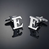 26 Letters A-Z High Quality Brass Silver Color Cufflinks Men&#39;s French Shirt Cuff Links Male Gemelos Bouton Manchette