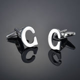 26 Letters A-Z High Quality Brass Silver Color Cufflinks Men&#39;s French Shirt Cuff Links Male Gemelos Bouton Manchette
