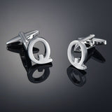 26 Letters A-Z High Quality Brass Silver Color Cufflinks Men&#39;s French Shirt Cuff Links Male Gemelos Bouton Manchette