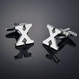 26 Letters A-Z High Quality Brass Silver Color Cufflinks Men&#39;s French Shirt Cuff Links Male Gemelos Bouton Manchette