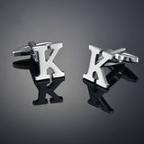 26 Letters A-Z High Quality Brass Silver Color Cufflinks Men&#39;s French Shirt Cuff Links Male Gemelos Bouton Manchette
