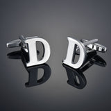 26 Letters A-Z High Quality Brass Silver Color Cufflinks Men&#39;s French Shirt Cuff Links Male Gemelos Bouton Manchette