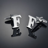26 Letters A-Z High Quality Brass Silver Color Cufflinks Men&#39;s French Shirt Cuff Links Male Gemelos Bouton Manchette