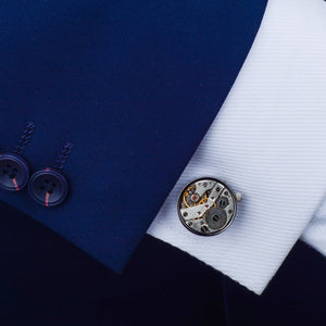 WW Mechanical Watch Movement Cufflinks for Mens Shirt Cuff Functional Watch
