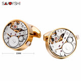 WW Mechanical Watch Movement Cufflinks for Mens Shirt Cuff Functional Watch