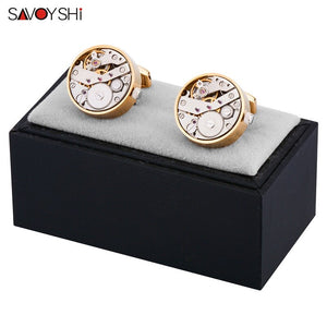 WW Mechanical Watch Movement Cufflinks for Mens Shirt Cuff Functional Watch