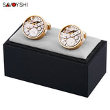 WW Mechanical Watch Movement Cufflinks for Mens Shirt Cuff Functional Watch