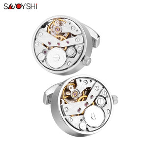 WW Mechanical Watch Movement Cufflinks for Mens Shirt Cuff Functional Watch