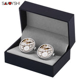 WW Mechanical Watch Movement Cufflinks for Mens Shirt Cuff Functional Watch