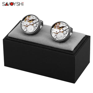 WW Mechanical Watch Movement Cufflinks for Mens Shirt Cuff Functional Watch
