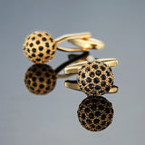 Novelty Luxury Blue white Cufflinks for Mens  Brand High Quality crown Crystal gold silvery Cufflinks Shirt Cuff Links