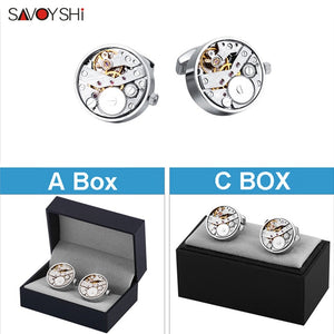 WW Mechanical Watch Movement Cufflinks for Mens Shirt Cuff Functional Watch