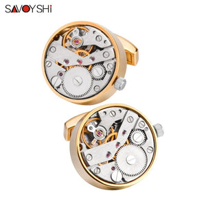 WW Mechanical Watch Movement Cufflinks for Mens Shirt Cuff Functional Watch