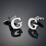 26 Letters A-Z High Quality Brass Silver Color Cufflinks Men&#39;s French Shirt Cuff Links Male Gemelos Bouton Manchette
