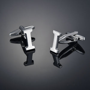 26 Letters A-Z High Quality Brass Silver Color Cufflinks Men&#39;s French Shirt Cuff Links Male Gemelos Bouton Manchette