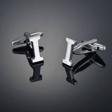 26 Letters A-Z High Quality Brass Silver Color Cufflinks Men&#39;s French Shirt Cuff Links Male Gemelos Bouton Manchette