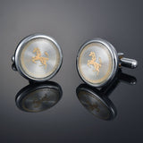 26 Letters A-Z High Quality Brass Silver Color Cufflinks Men&#39;s French Shirt Cuff Links Male Gemelos Bouton Manchette