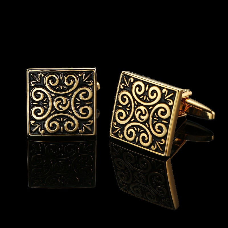 Quality Gold Color Cufflinks Retro Pattern Poker Bird Knot Fish Bullet French Shirt Cuffs Suit Accessories Wedding Jewelry