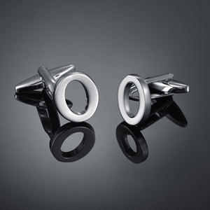 26 Letters A-Z High Quality Brass Silver Color Cufflinks Men&#39;s French Shirt Cuff Links Male Gemelos Bouton Manchette