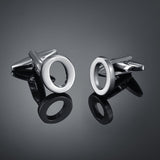26 Letters A-Z High Quality Brass Silver Color Cufflinks Men&#39;s French Shirt Cuff Links Male Gemelos Bouton Manchette