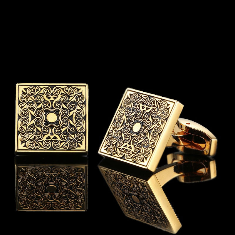 Quality Gold Color Cufflinks Retro Pattern Poker Bird Knot Fish Bullet French Shirt Cuffs Suit Accessories Wedding Jewelry